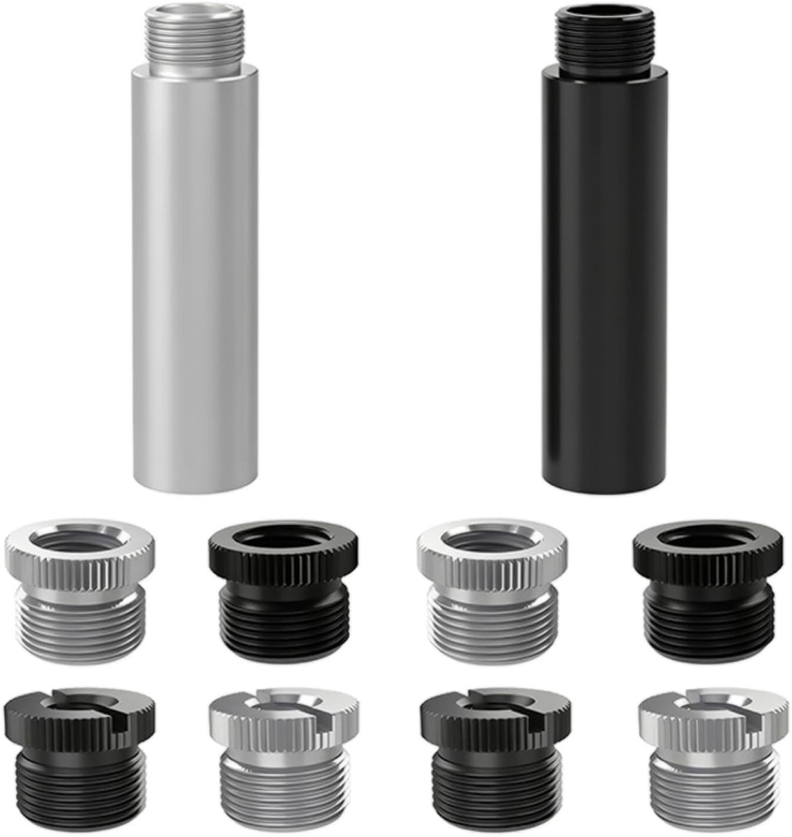 2pcs microphone extension tubes and 4pcs microphone thread adapters (3/8-inch female thread on 5/8-27 inch male - ShopVlot