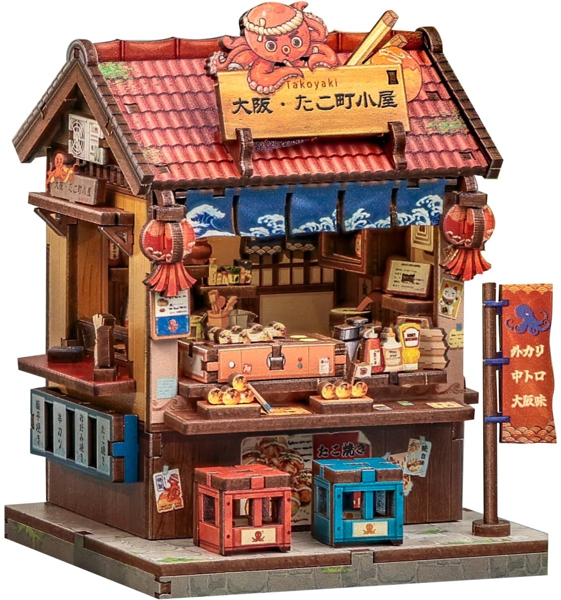 DIY-bouwpakket voor een miniatuurpoppenhuis voor beginners, 3D-houten puzzel in zakformaat, Japanse boekenkast met - ShopVlot