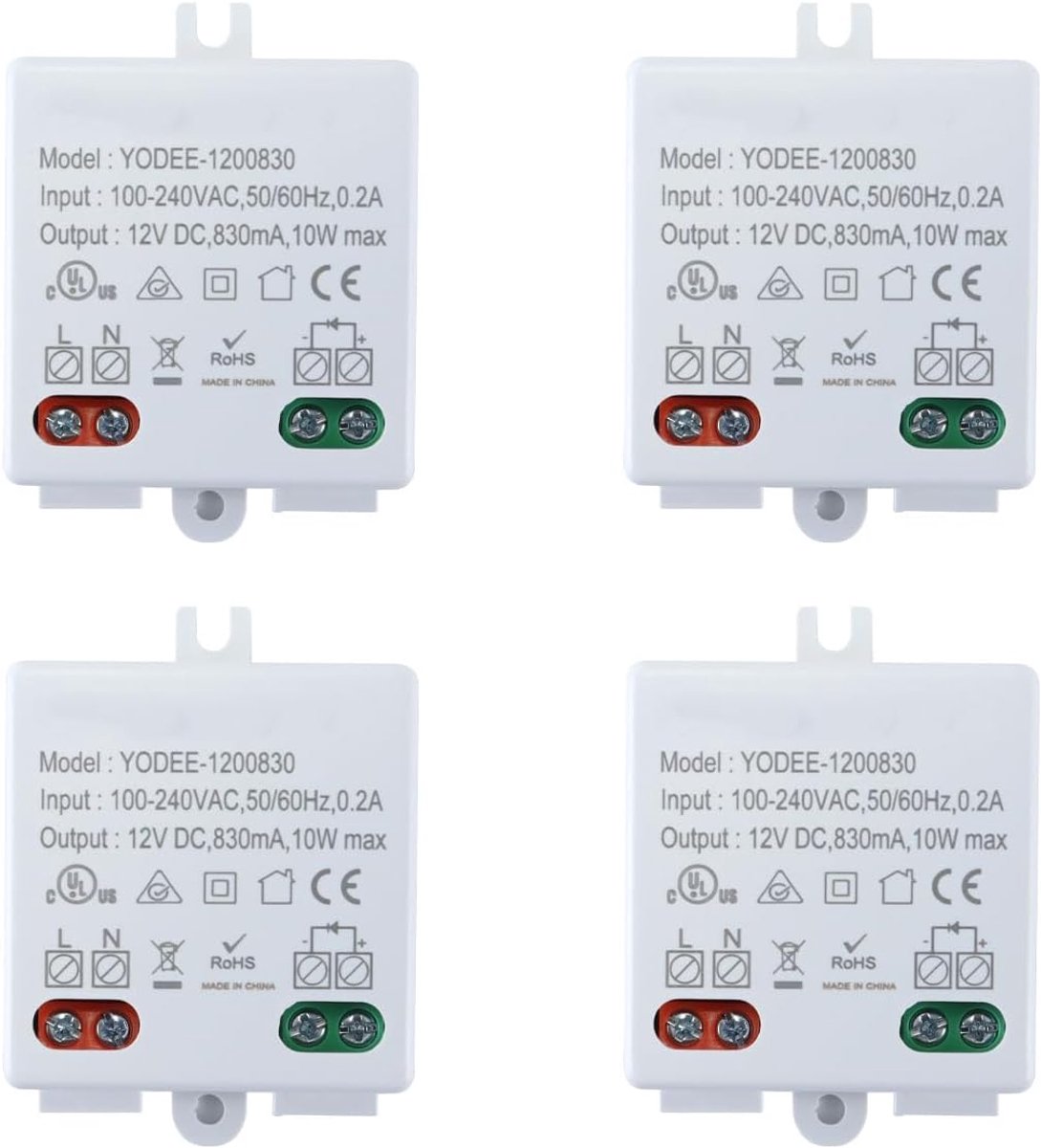 4pcs constant voltage power supply DC 12V 10W, transformer, mini transformer, 100-240V constant voltage driver power - ShopVlot