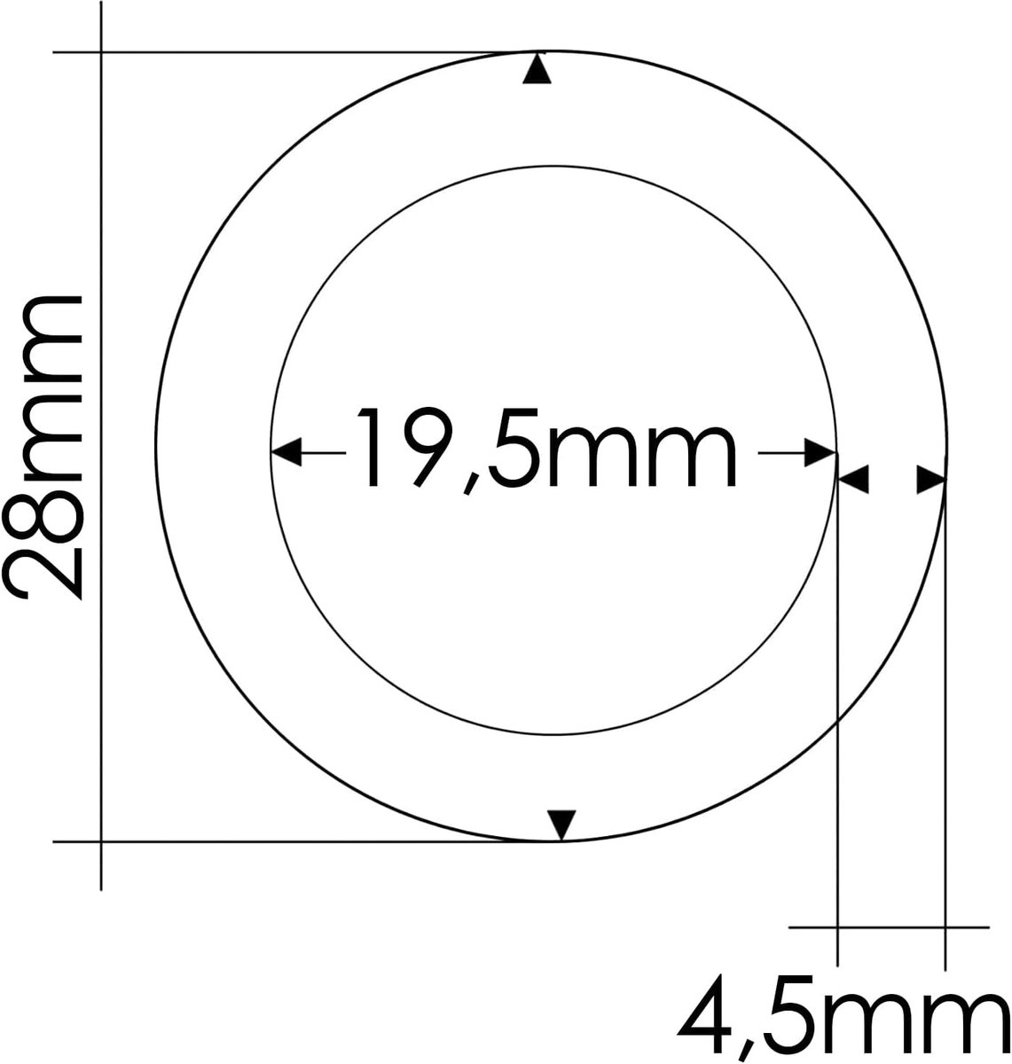 Ganzoo Stainless Metal O-Ring Set 5 Pieces, Silver, 20 mm Inner Diameter, Round Steel Ring Made of Alloy Steel, for - ShopVlot