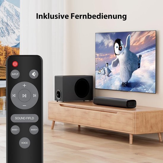 Soundbar - Zwart - 56W - Met Bluetooth 5.3 en Meerdere Ingangen - Voor TV Apparaten — afbeelding 3