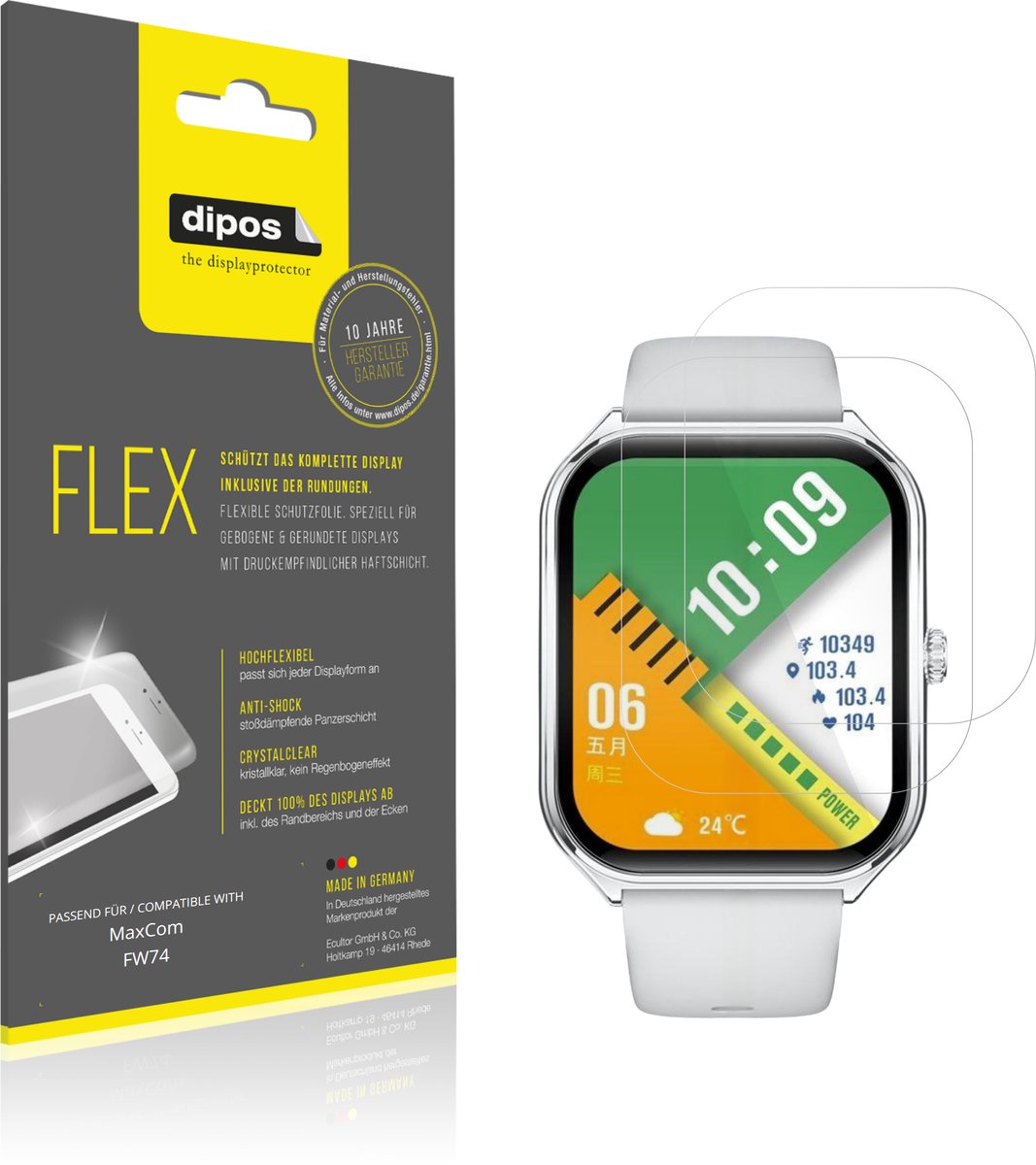 dipos – 2x Beschermfolie geschikt voor MaxCom FW74 | 3D Full Cover Screenprotector | 100% Passend
