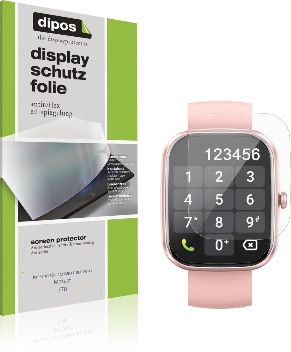 dipos – 6x Matte Beschermfolie geschikt voor Matast T70 | Krasbestendige & antireflecterende Screenprotector Ultra-Thin