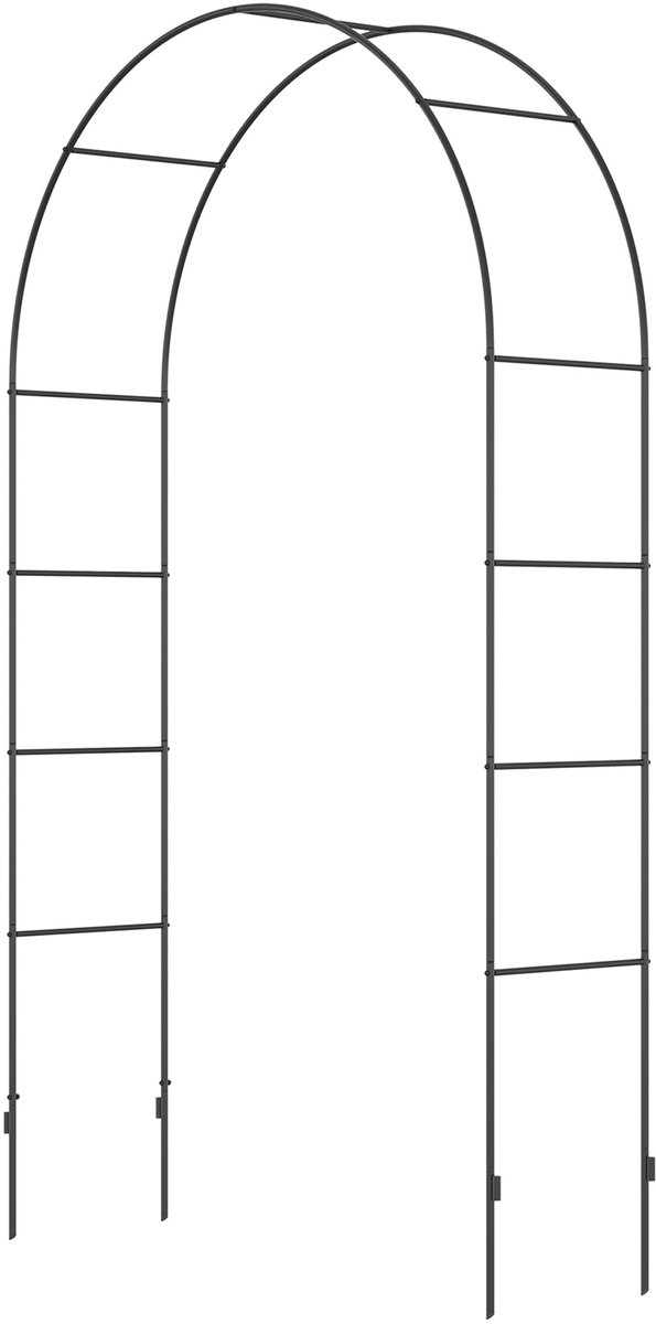 Tuinboog - rozenboog - klimboog - rozenrek - metaal - zwart - 1 - 40 x 0 - 40 x 2 - 40 m