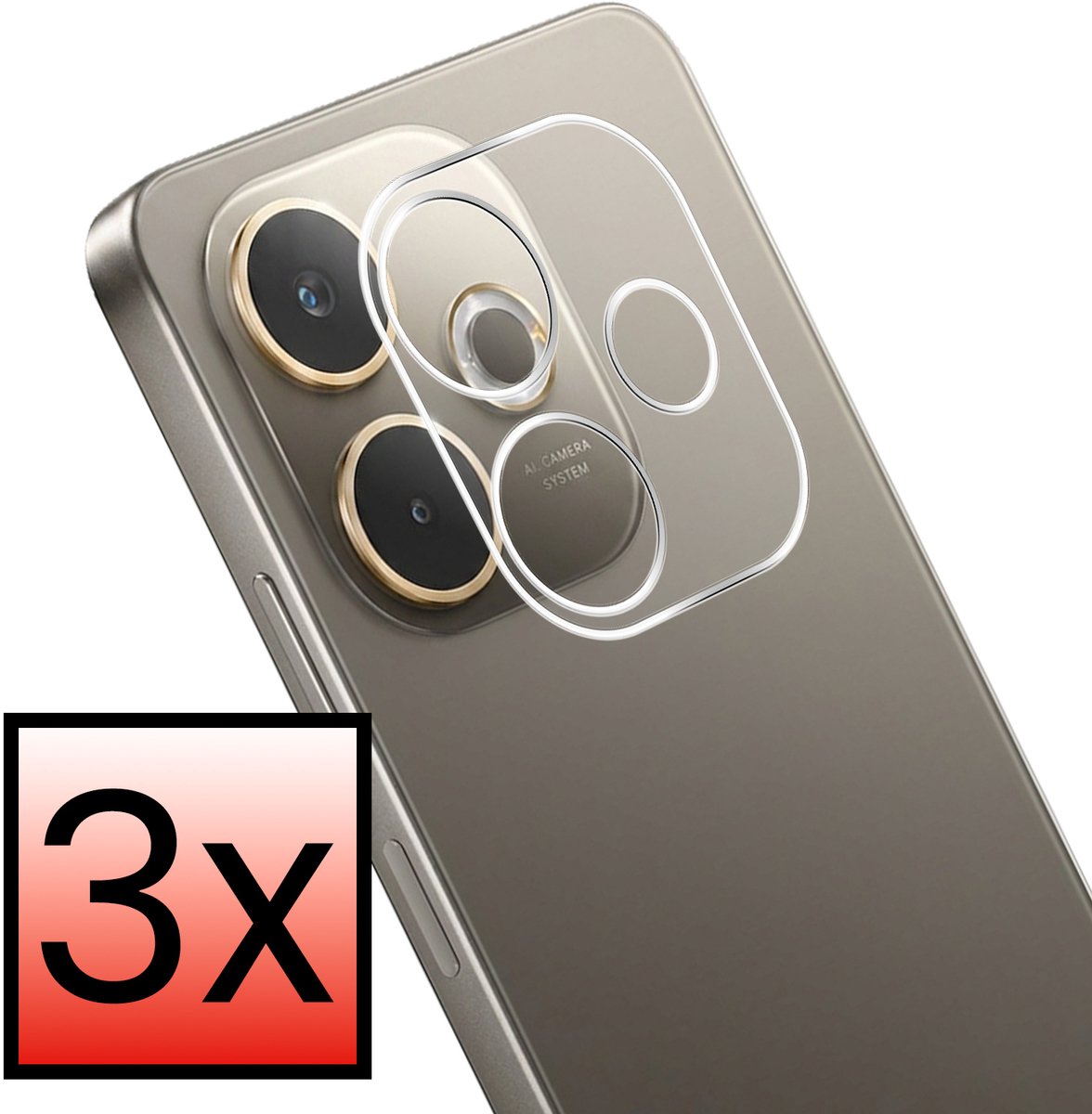 Camera Lens Protector - 3 Stuks - Geschikt voor OPPO A5 Pro - Camera Screenprotector - Beschermglas - Gehard Glas - Tempered Glass - Screen Protector