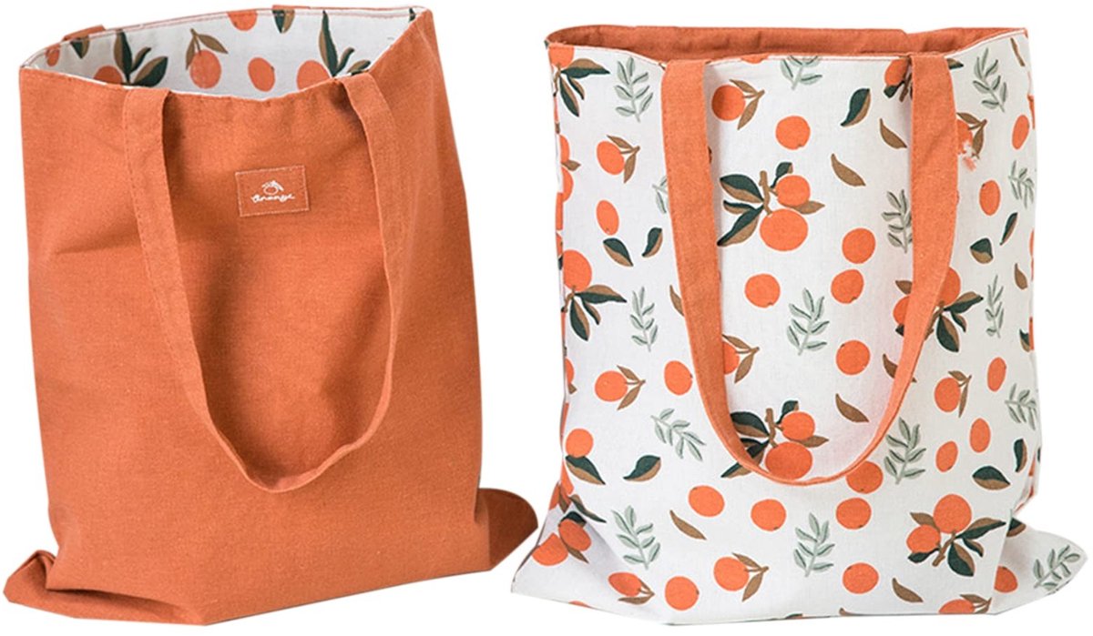 Solidchoice - Dubbelzijdige Katoenen en Canvas Tas voor Winkel en Vrijetijd