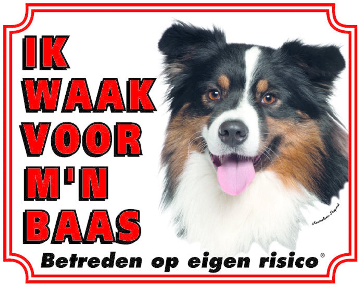 Bol.com Australian Shepherd Waakbord - Ik waak voor mijn Baas aanbieding