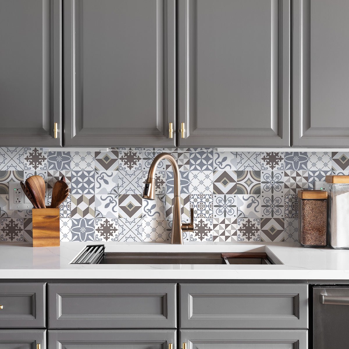Zelfklevende spatwandsticker - TOLOMEO TILES - 60x100cm