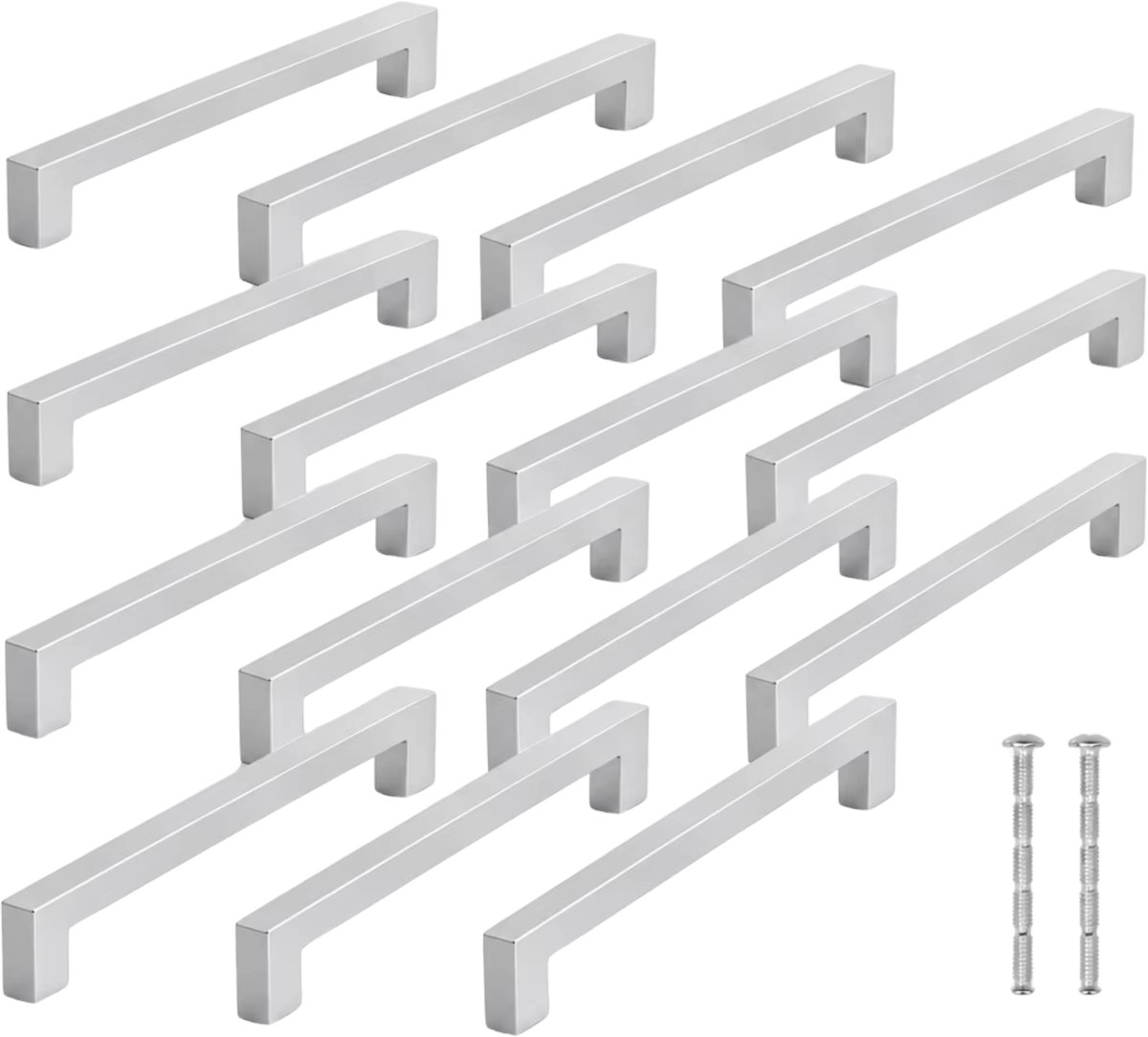 Kastgrepen 20-delig Zilver – RVS 96 mm Ladegrepen Set - Modern, Roestvrij & Duurzaam