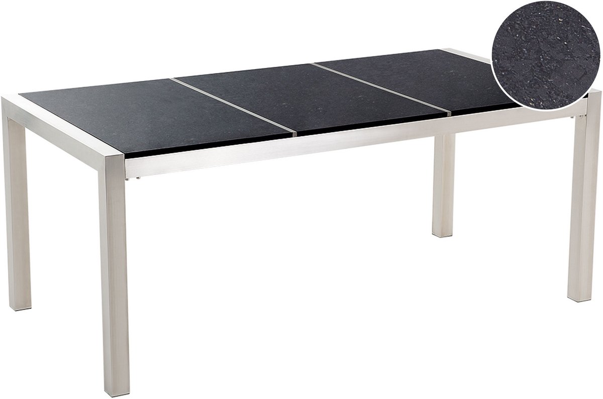 GROSSETO - Tuintafel - Zwart - 90 x 180 cm - Graniet