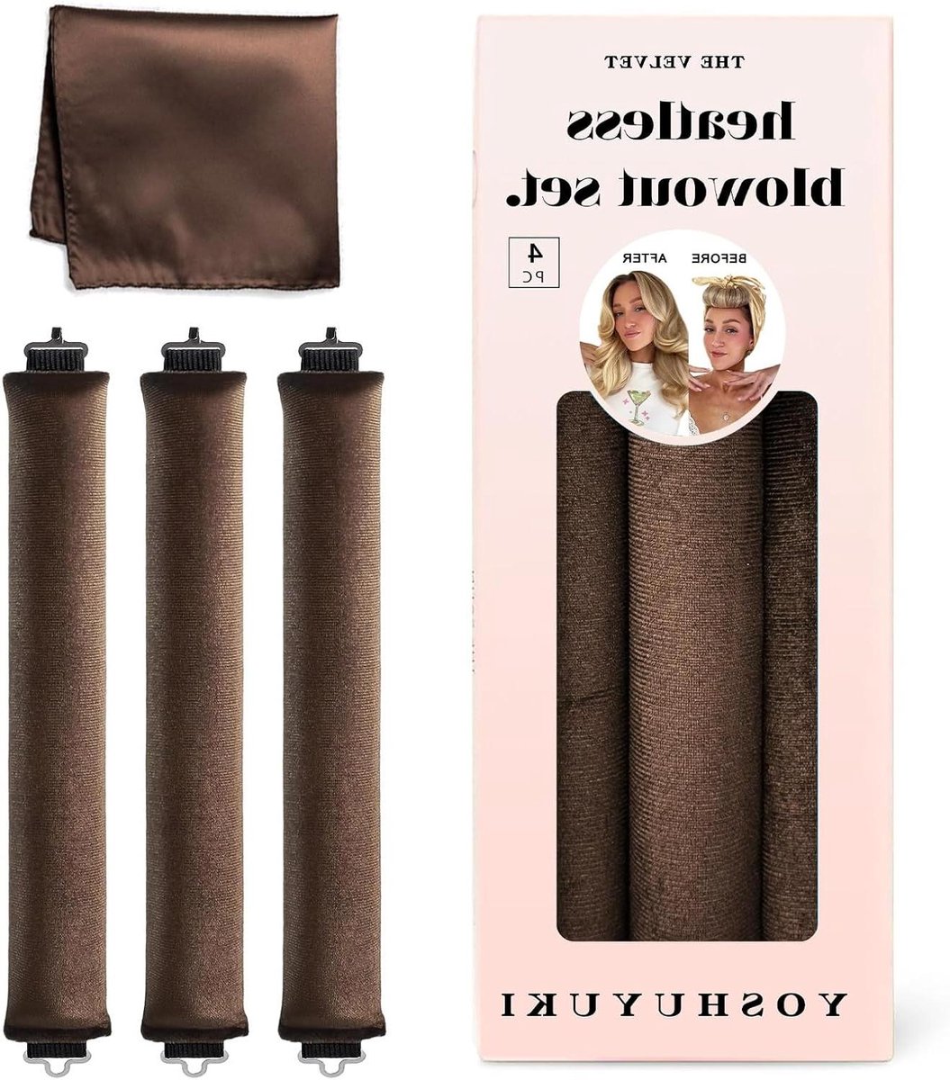 Haarrollers Set - Krulset Zonder Hitte - Nachtelijk Krullen - Zacht Satijn Materiaal - Jumbo Formaat - Zwart
