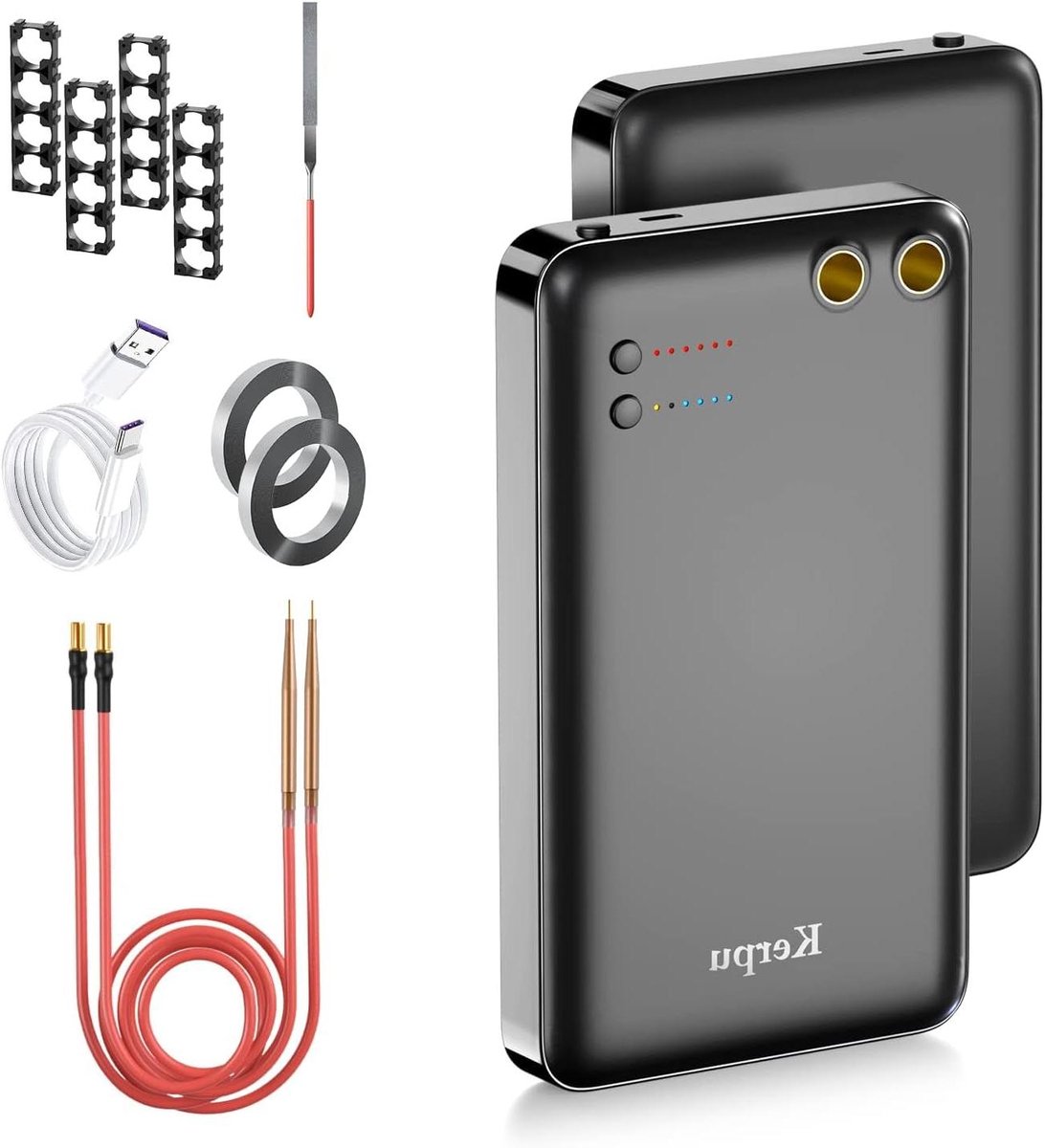 Puntlasapparaat - Batterij Lasser - Batterijen Lassen - 6 Versnellingen Instelbaar - 5000mAh Batterij - Zwart