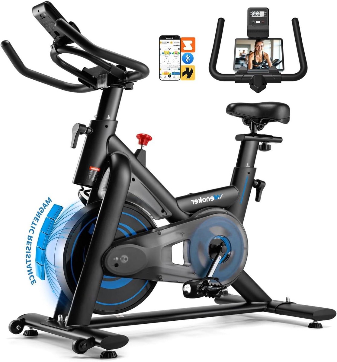 Hometrainer Fiets - Indoor Fiets - Cardio Training - Stille Magneetweerstand - Tot 160 kg - Zwart