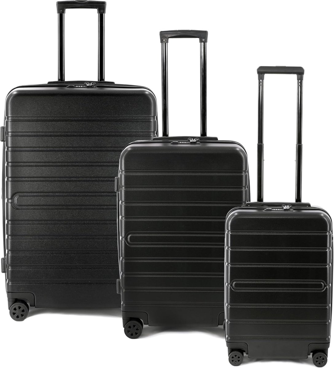 SnelShoppen - 3-delige Koffer Set met TSA Slot, Telescopische Trolley, Draaghandvat, 360° Wielen, Cabin Koffer met USB Poort en Powerbank Compartment,