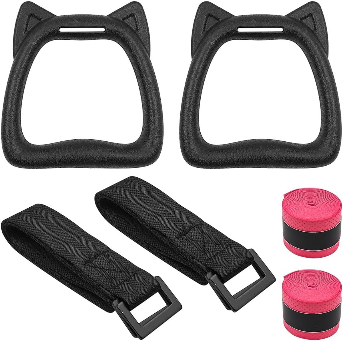 SnelShoppen - 1 Paar Gymnastiek Ringen met Verstelbare Haken, Fitness Trainingsapparatuur voor Krachttraining, Pull-Up Ringen voor Kinderen, Trapeze B