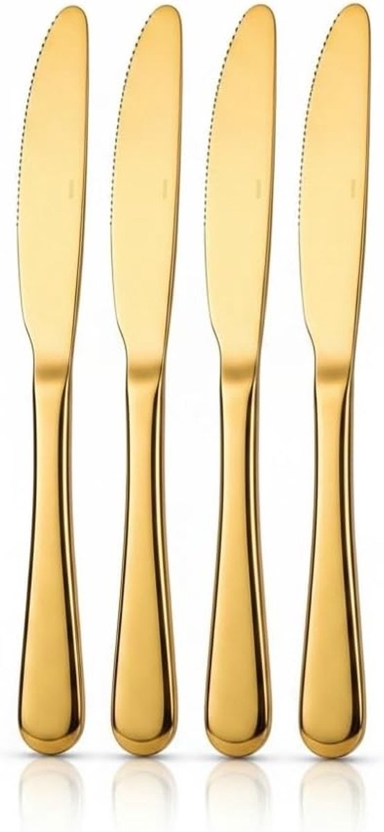 Botermessenset - Goud - 23,9 cm - Roestvrij Staal met Matte Afwerking - Voor Huishouden en Horeca