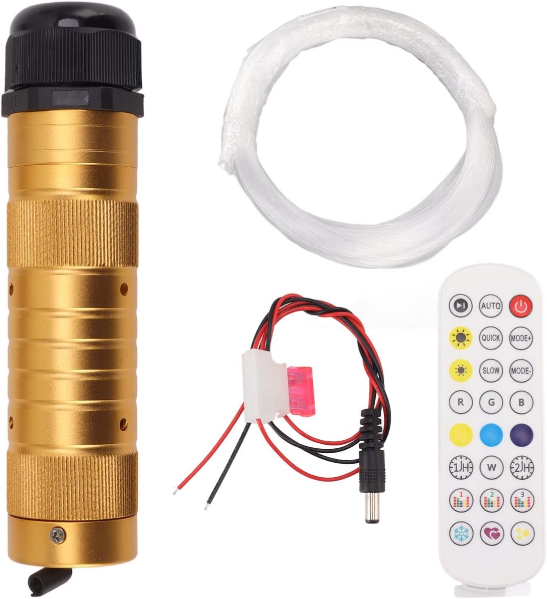 SnelShoppen - Fiber Optic Lights Kit 7W DC12V LED RGBW App Afstandsbediening Sterren Plafondverlichting voor Auto en Thuis Decoratie - 150 Stuks