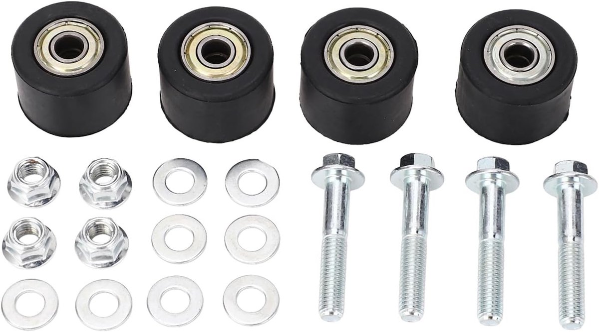 SnelShoppen - 4-delige Hoogwaardige Kettingroller Set met IJzeren Lager voor YFZ 350 Banshee 1987-2006 - Zwart - Voor Optimale Prestaties en Veilighei