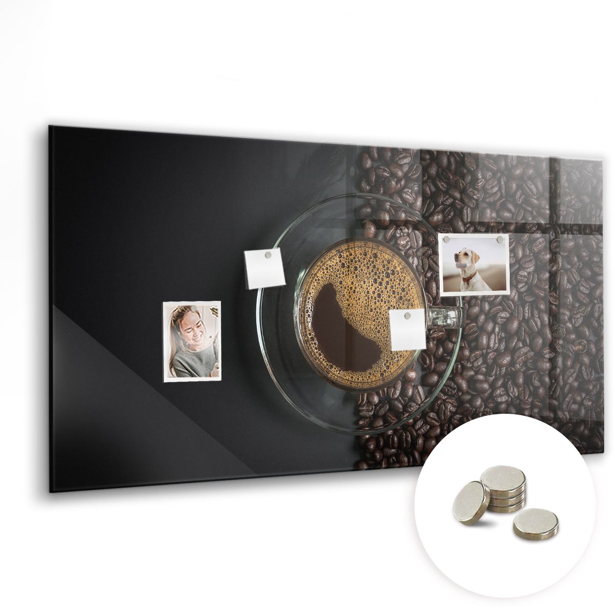 Coloray Glazen Magneetbord - Magnetisch Bord Abstract landschap - 120x60 cm - Bruin Magneetbord - Magnetic Board - Glazen Magneetbord