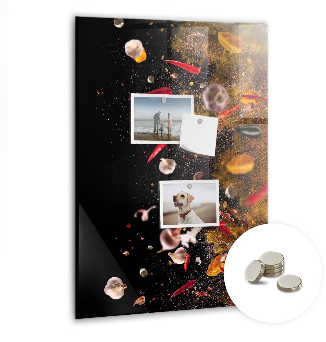 Coloray Glazen Magneetbord - Magnetisch Bord Honingraat - 40x60 cm - Veelkleurig Magneetbord - Magnetic Board - Keuken Decoratie