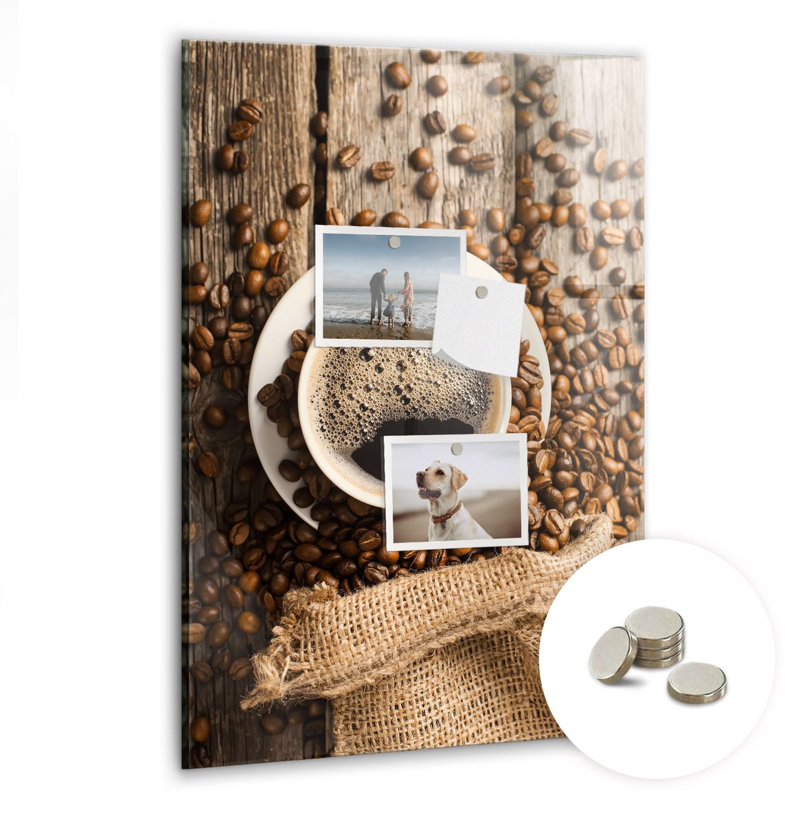 Coloray Glazen Magneetbord - Magnetisch Bord Boomstronken - 40x60 cm - Bruin Magneetbord - Magnetic Board - Woonkamer Decoratie