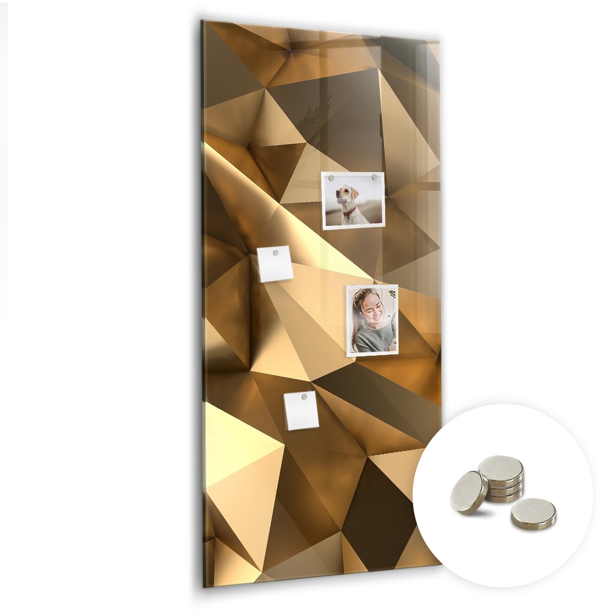 Coloray Glazen Magneetbord - Magnetisch Bord Rivier in het bos - 60x120 cm - Gouden Magneetbord - Magnetic Board - Woonkamer Decoratie