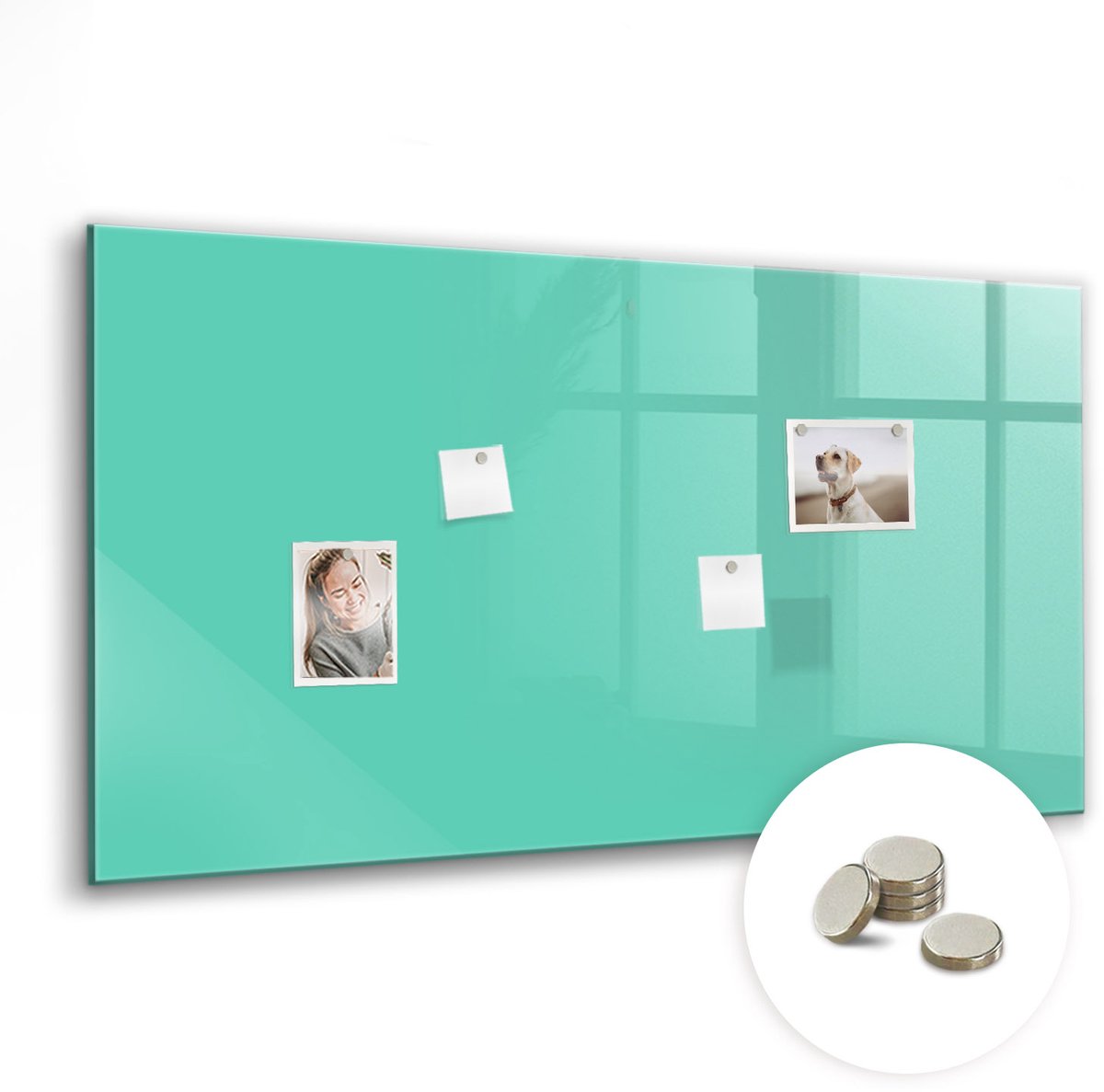 Coloray Glazen Magneetbord - Magnetisch Bord Sterke roze kleur - 120x60 cm - Turkoois Magneetbord - Magnetic Board - Glazen Magneetbord