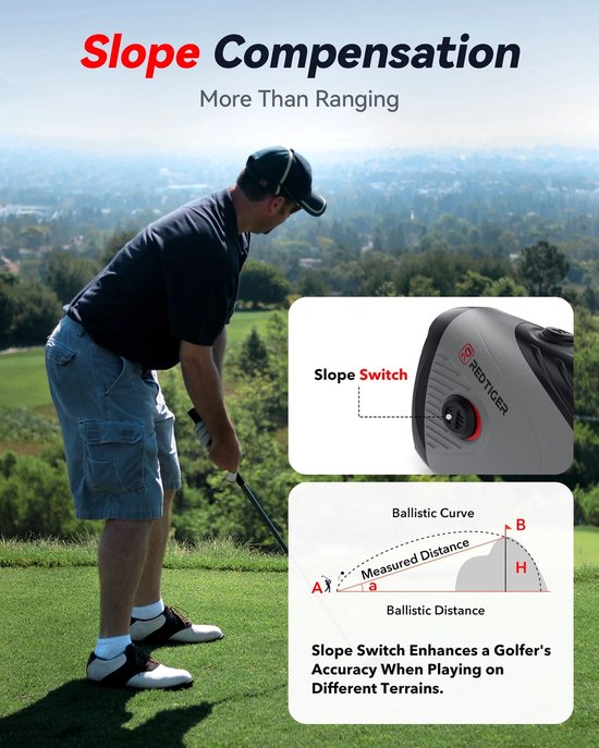 Brandistry - Golf Afstandsmeter - Golf - Afstandsmeter - Golftrainingsmateriaal - Laserafstandsmeter Golf - 1000 Meter - Helling van brandistry — afbeelding 5