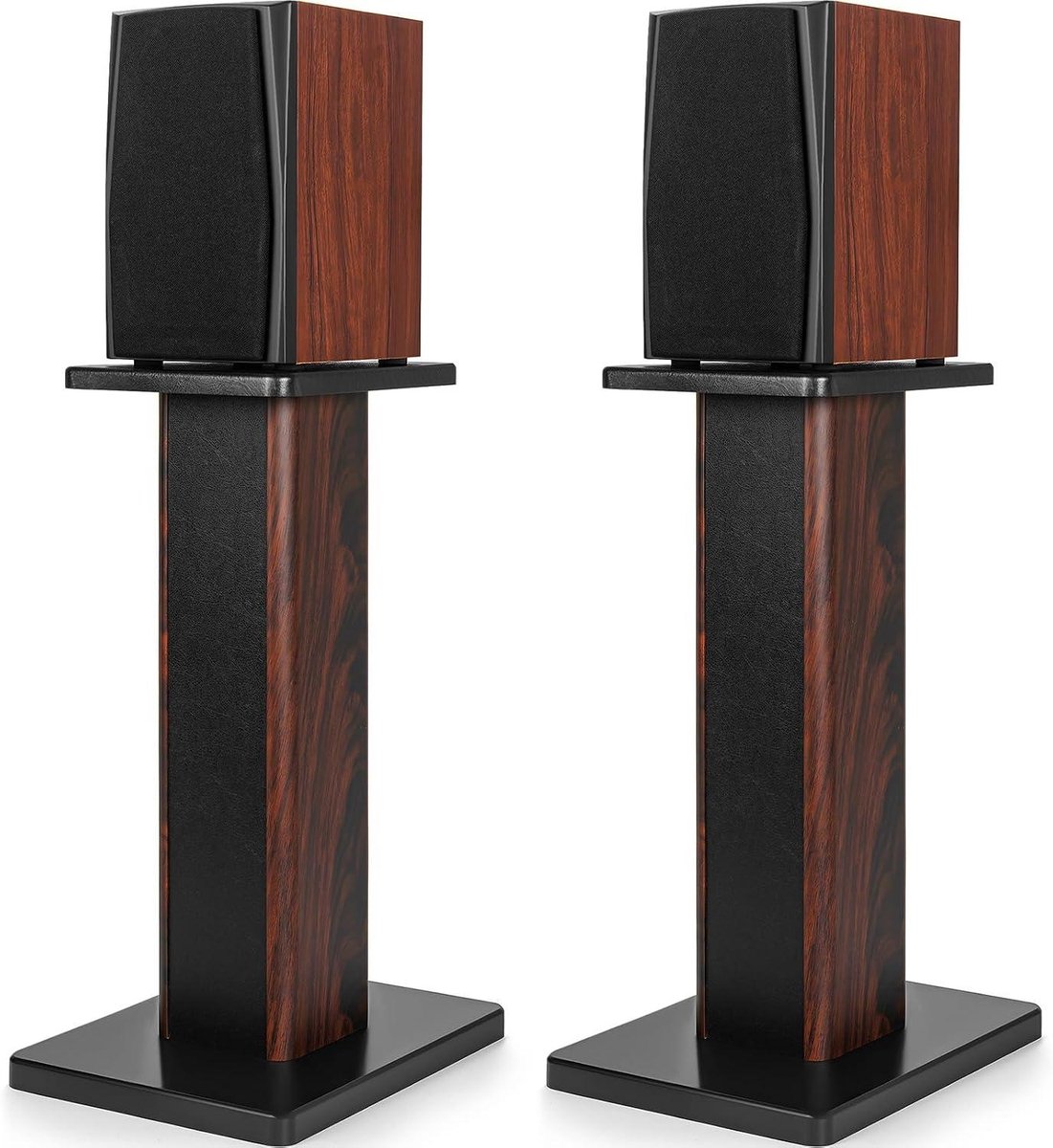 Houten Speakerstandaards - Luidspreker Voeten - Geluid Verbeteren - Zandvuldbaar Hol Ontwerp - 50 cm - Bruin