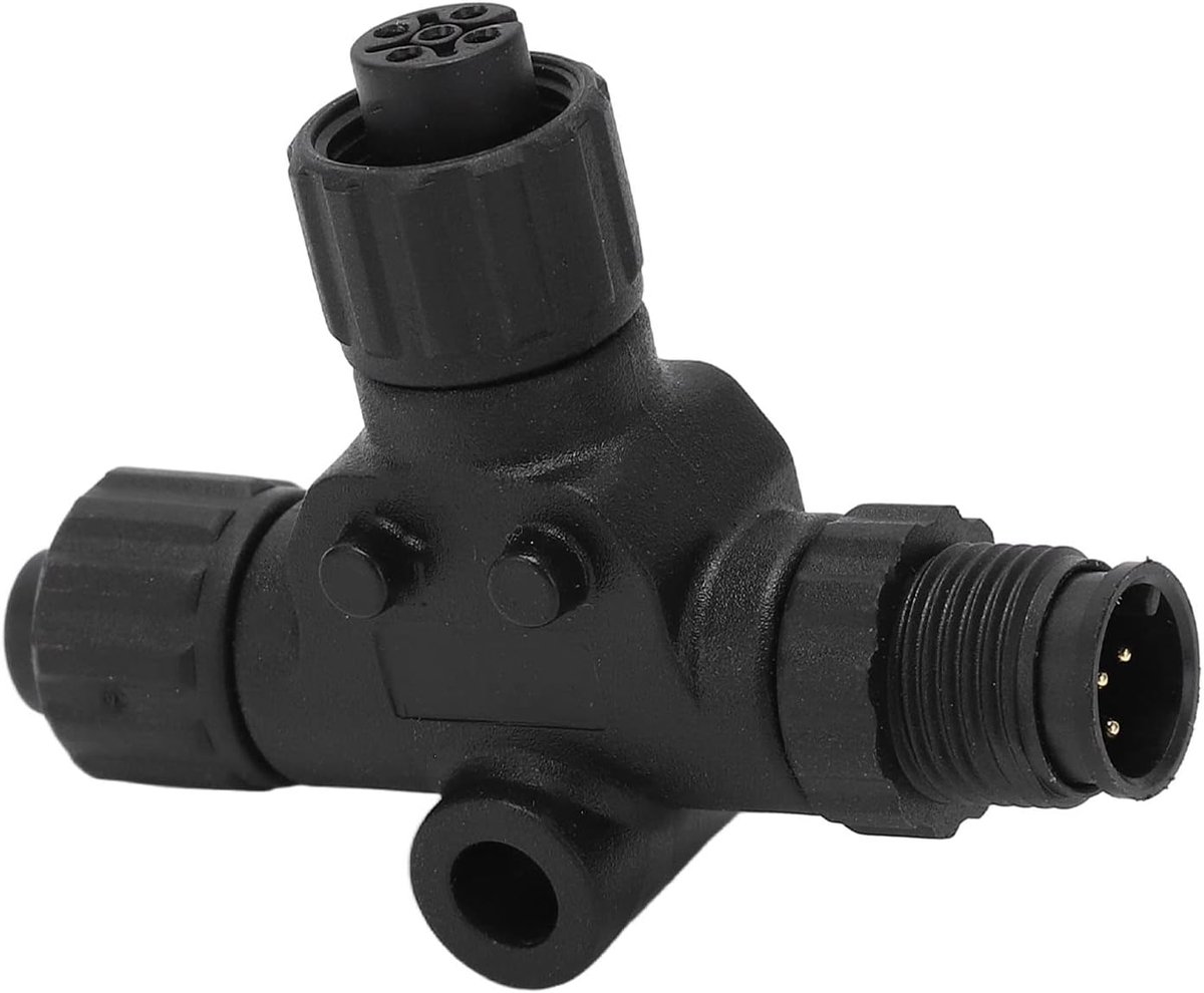 SnelShoppen - Yosoo NMEA 2000 T Verbinding, 3 Poorts T Connector, 5 Pin M12 Draad, IP67 Waterdicht, Voor Sensoren en Schermen, Ideaal Voor Boot en Nav
