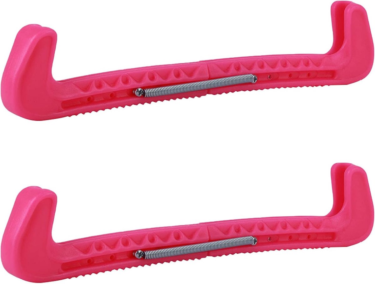 SnelShoppen - 2Pcs Verstelbare Schaatsbeschermers, IJs Mes Beschermers voor FiguurSchaatsen, Hard Kunststof, Roze, Essentieel voor Bescherming van de