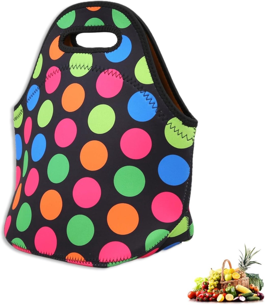 SnelShoppen - Picnic Opbergtas Thermisch Neopreen Geïsoleerde Lunch Draagbare Tote Lunchbox Handtas Herbruikbare Lunch Tas voor Picknick Camping