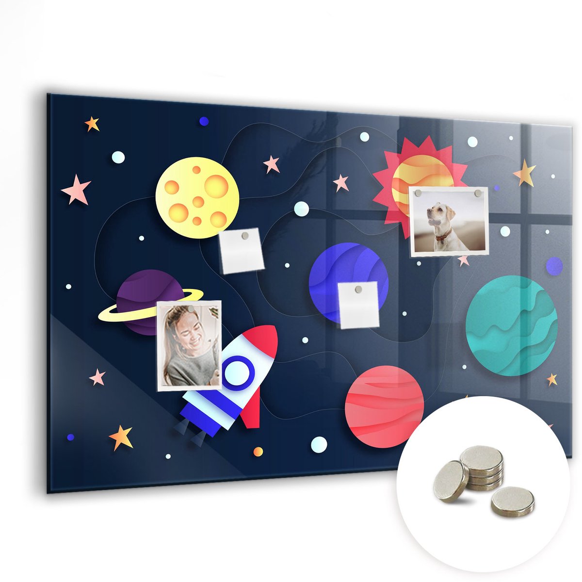 Coloray Glazen Magneetbord - Magnetisch Bord Zonsopgang in het veld - 90x60 cm - Veelkleurig Magneetbord - Magnetic Board - Magnetisch Wandbord