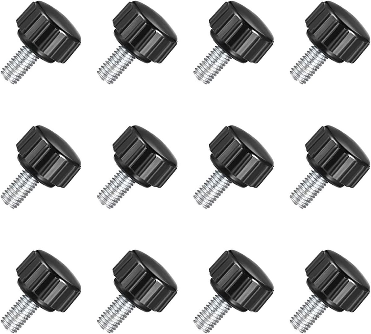 SnelShoppen - 12 Stuks M5 x 10mm Draad Knopjes Klemmetjes, Carbon Staal Duwknoppen met Kunststof Handgrepen voor Verstelbare Bevestiging, Duurzaam en