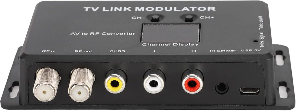 TV Modulator - AV naar RF - Signaal omzetten - Met IR-extender - PAL Systeem - Zwart
