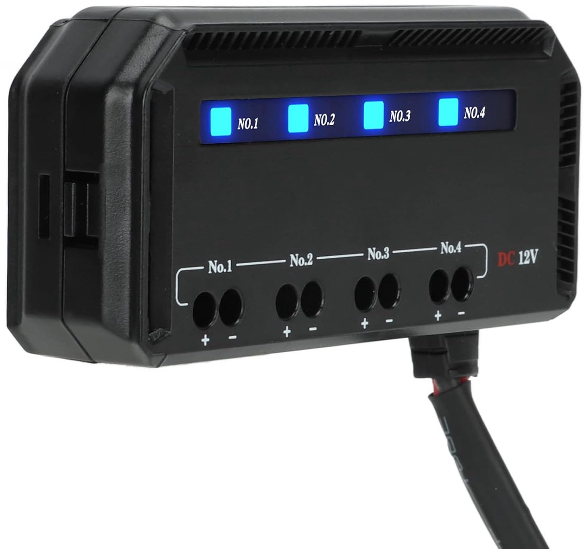 SnelShoppen - Fuse Relay Box 4-Weg Verdeeldoos met LED Indicator voor Snelle Bedrading 12V 20A voor Motorfiets Auto Vrachtwagen Caravan EV