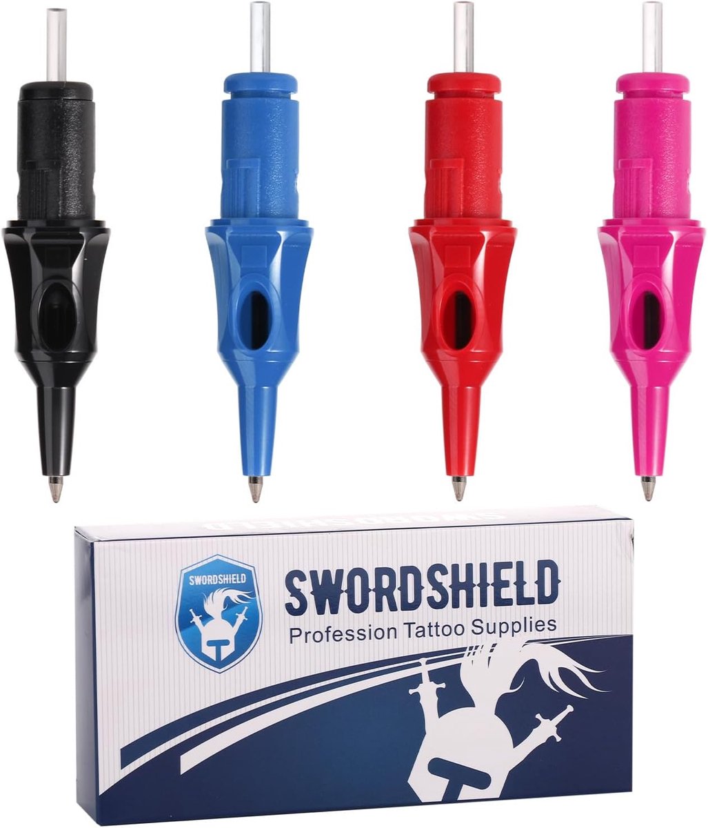 Tattoo ballpoint pen cartridges 20pcs - 4 kleuren - PVC materiaal - ideaal voor tattoo oefening - SnelShoppen