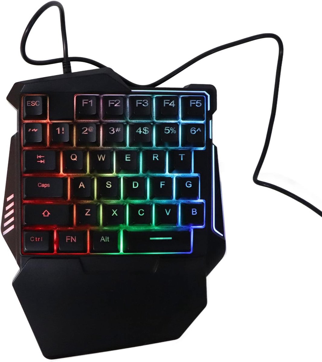 SnelShoppen - Ergonomisch Gaming Toetsenbord met RGB Verlichting, 35 Toetsen, Stil, USB Interface, Duurzaam ABS Materiaal, Perfect voor Gamers en Thui
