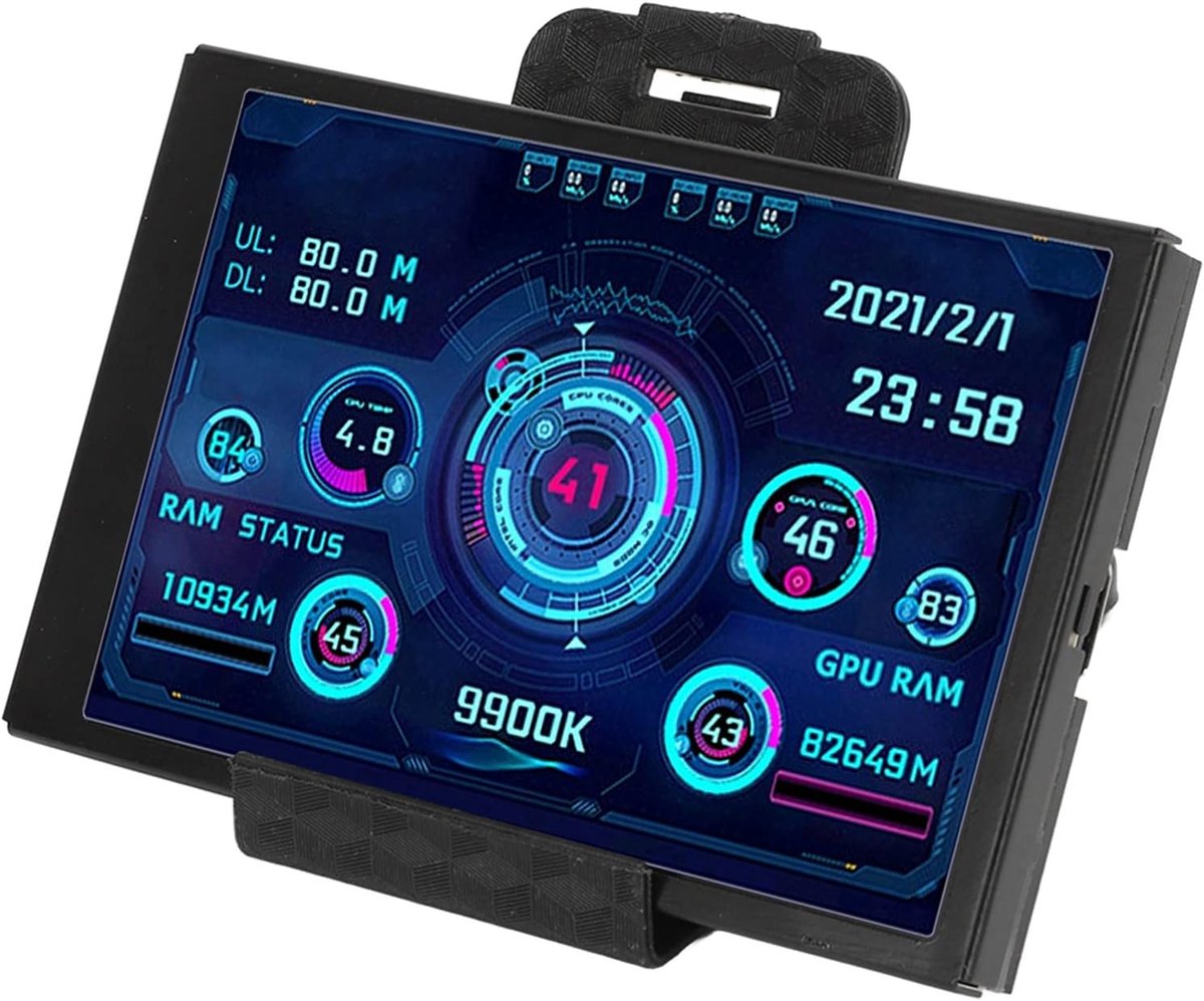 SnelShoppen - 3.5" IPS USB Mini Scherm, PC Temperatuurweergave voor Computerbehuizing, Tweede Scherm, IPS Full View Display voor CPU RAM HDD Gegevensm