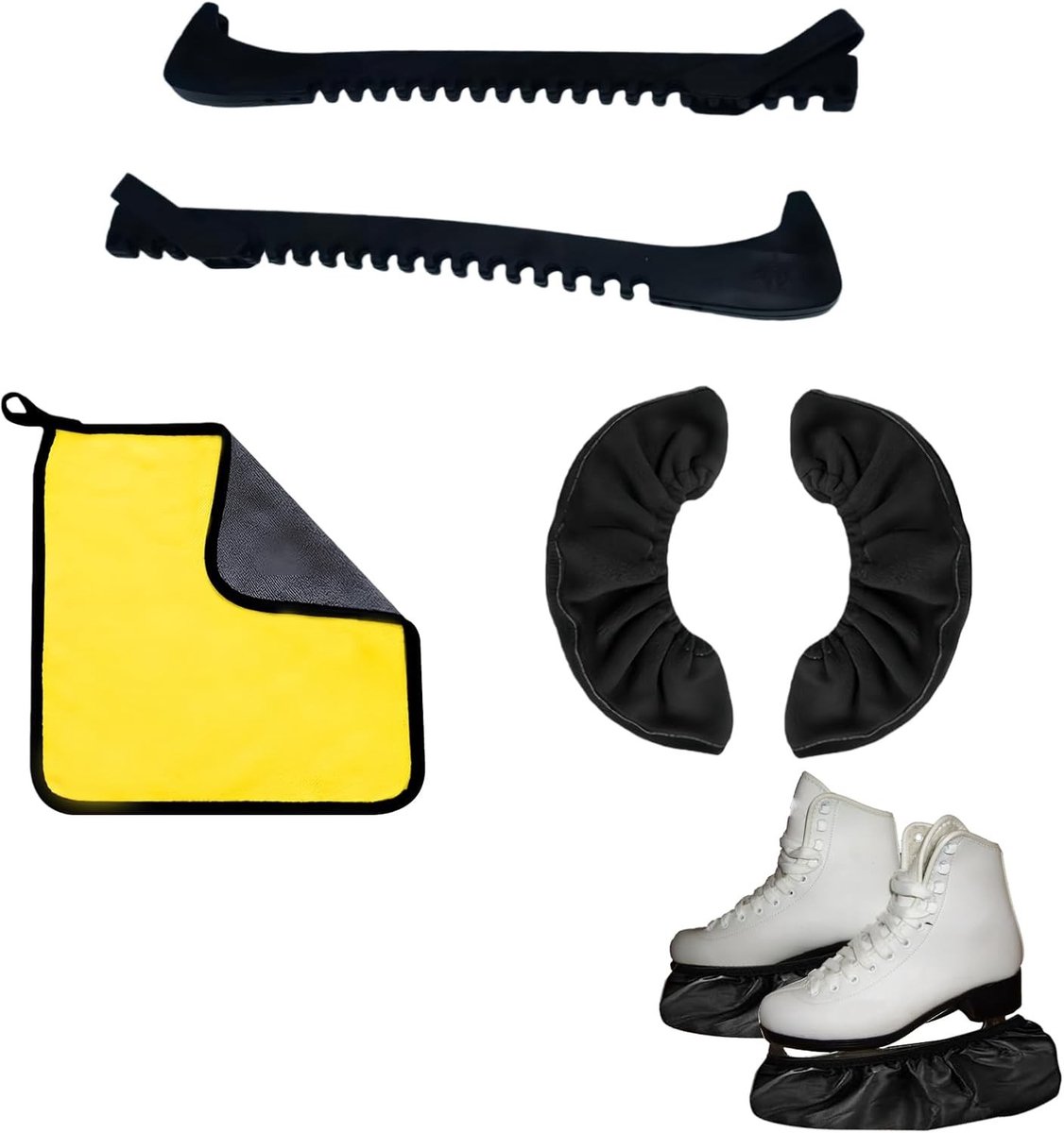 Verstelbare beschermhoezen voor schaatsen - 5-delige set van kunststof - Unisex maat - Ideaal voor training, opslag en schaatsaccessoires