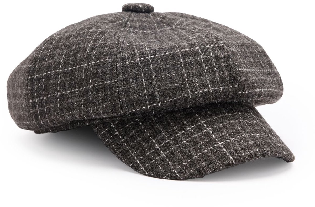 Manfield - Unisex - Grijze geruite pet - Maat 1