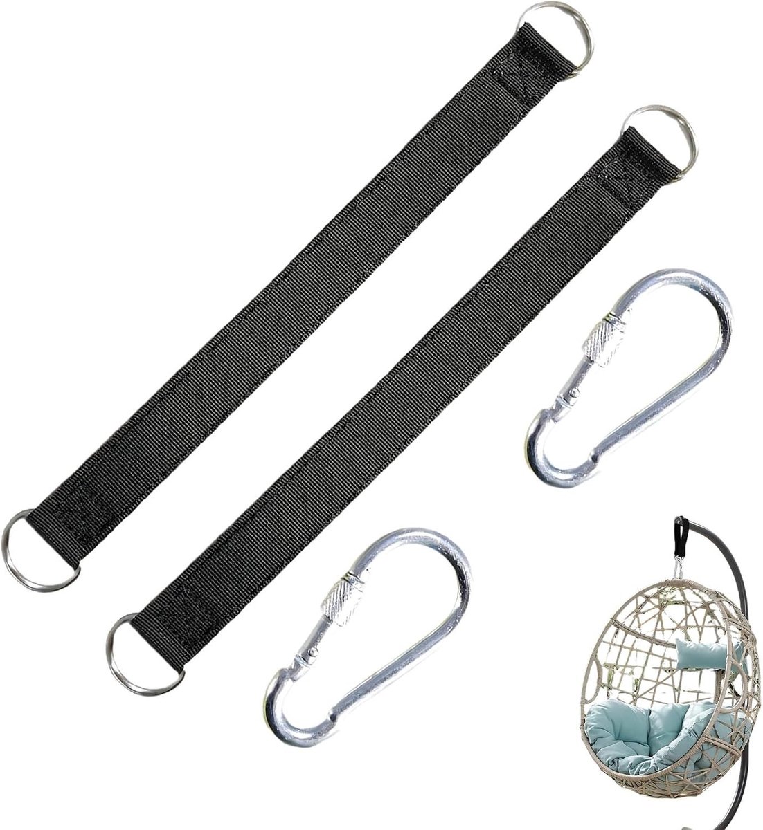 Verstelbare Hangschommelriemen Set van 2 – 50 cm x 2,5 cm – Stevige Schommelbeugel tot 200 kg – Ideaal voor Tuin, Speeltuin en Buitenactiviteiten