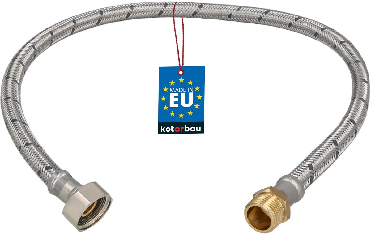 KOTARBAU® Flexibele Aansluitslang 1/2"x3/8" - Sanitaire Aansluitslang 60 cm - Flexibele Kraanslang - Buitendraad x Binnendraad - Aansluitslang Armatuur - Gevlochten Roestvrijstalen Aansluitslang