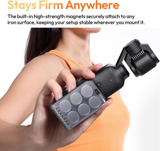Magnetische Bevestiging voor DJI Osmo Pocket 3 - Onmisbare Accessoires, Handgreep en Desktop Stand voor Vloggen, Geschikt voor Auto, Koelkast en Metalen Oppervlakken — afbeelding 2