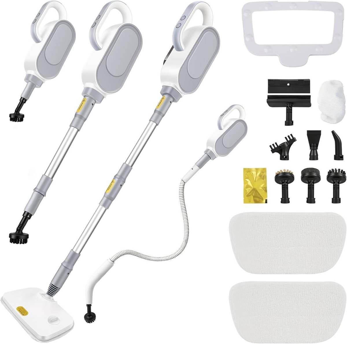 Stoomreiniger - Wit - Handapparaat - Multifunctionele Stoomreiniger met 9 Accessoires - Voor Tapijten, Keukens en Badkamers