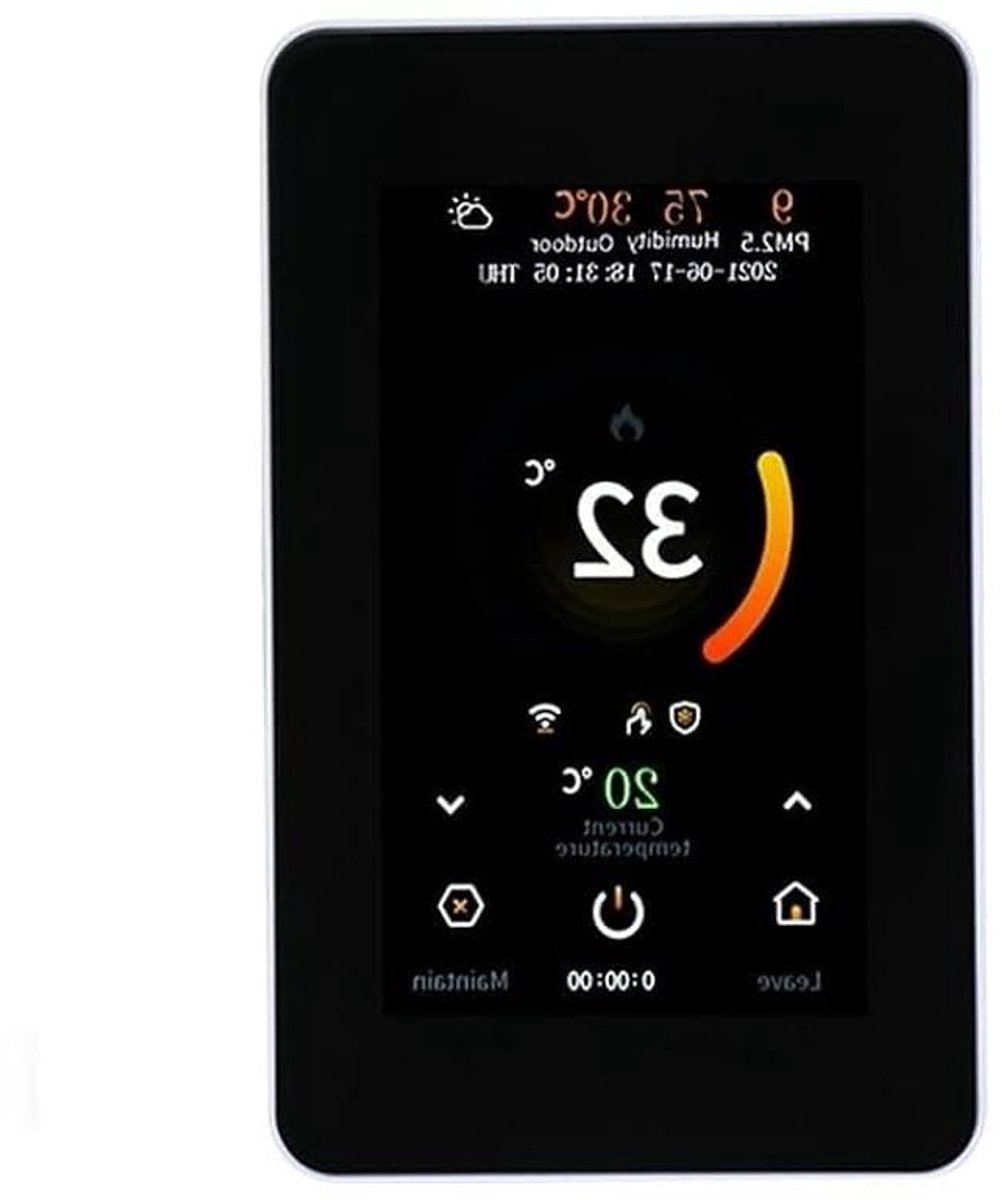 Digitale Thermostaat - Slimme Regelaar Vloerverwarming - Energie Besparen - Met CO2 Sensor - 60 mm Montagegat - Wit
