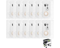 12 stuks SELFCLEAN filterzak SC-FIS-CT MINI/MIDI-2/5 compatibel met Festool stofzuigerzakken voor Festool CT Mini/CT Midi/CT Midi I/CTC Mini/Midi/CT 15 stofzuigers, vanaf bouwjaar 2019