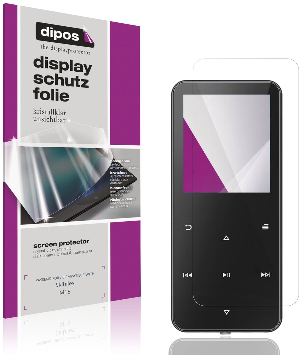 dipos – 4x Beschermfolie geschikt voor Skibiles M15 | Krasbestendige & heldere Screenprotector Ultra-Thin
