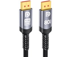 SnelShoppen - 80Gbps DisplayPort Kabel 2.1 4.5M, 16K DP Kabel 16K@60Hz 8K@240Hz 4K@540Hz, HDR HDCP 2.3 DSC FreeSync G-Sync Compatibel met Monitoren en