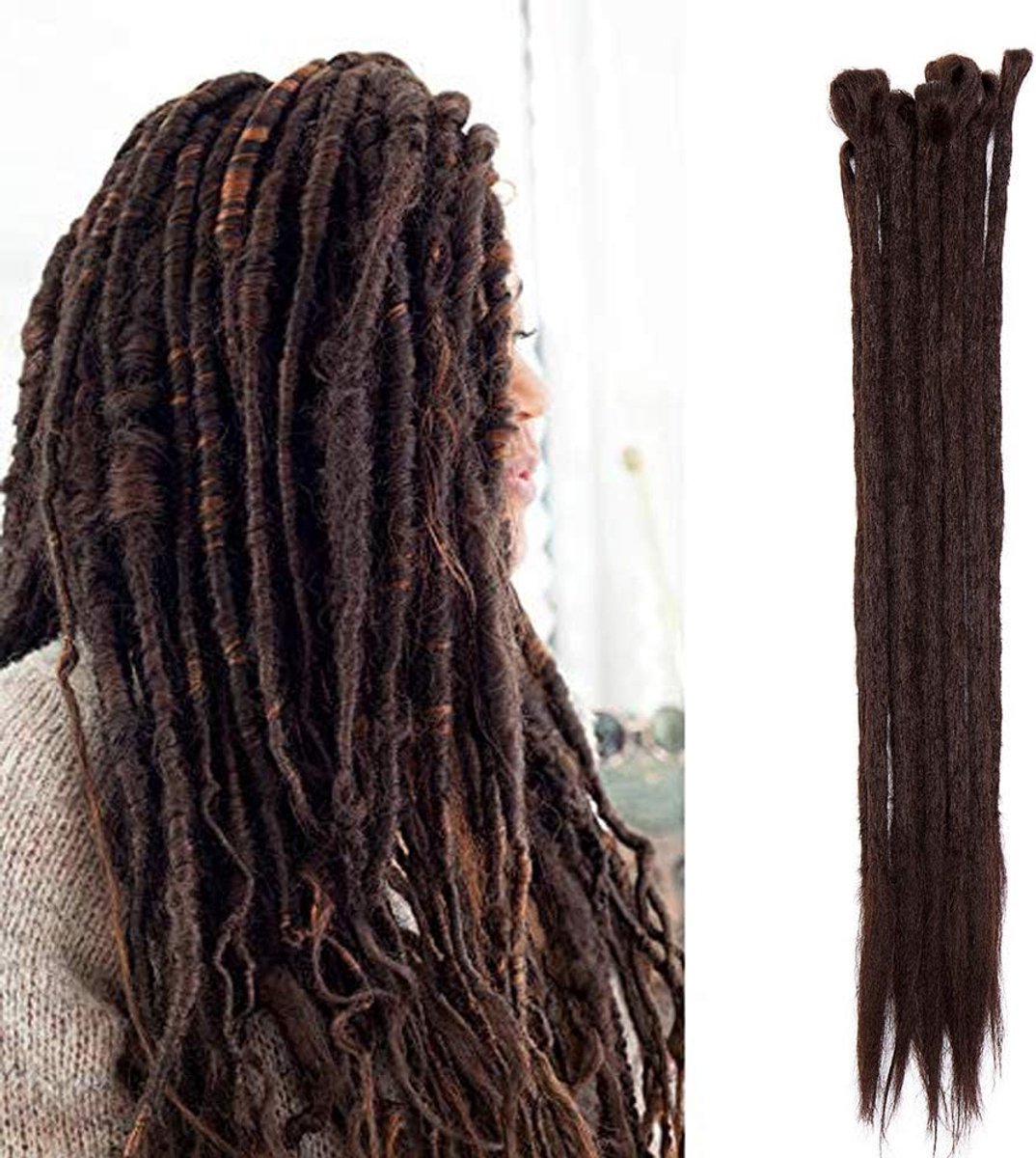 SnelShoppen - 5 Stuks Synthetische Haar Dreadlocks 50cm - Hoogwaardige Dreadlock Extensions voor Vrouwen - Zacht, Duurzaam en Warmtebestendig - Divers